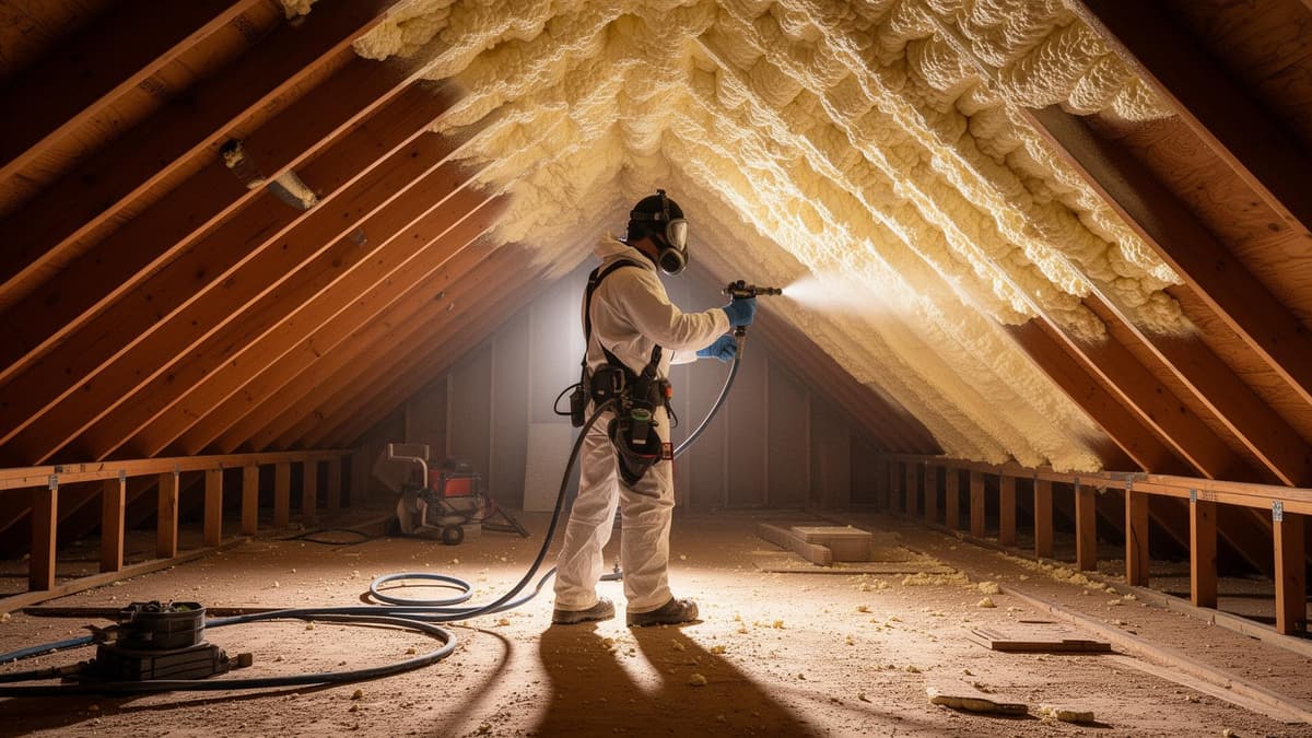 Spray foam attic insulation in an Arcadia AZ home by Optima SprayFoam