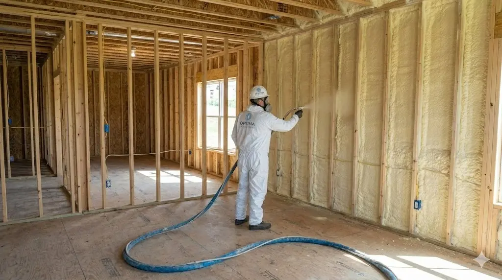 Blown-in attic insulation installation