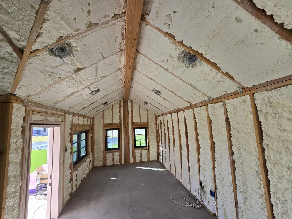 Closed-Cell spray foam: Backyard Shed / Studio